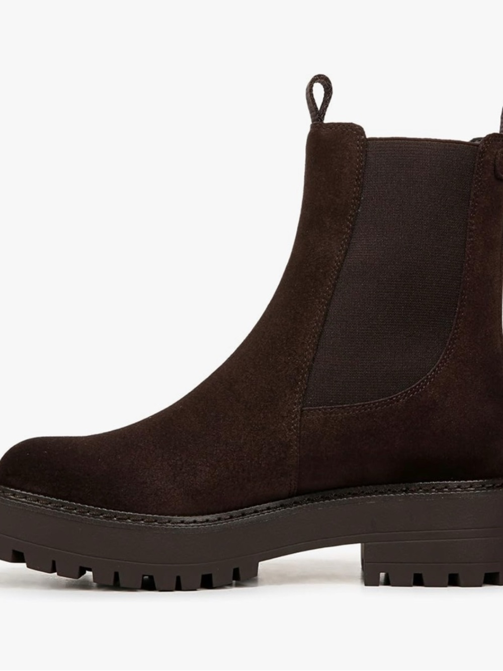 Sam Edelman Dark Brown Suede Chelsea Lug Boots